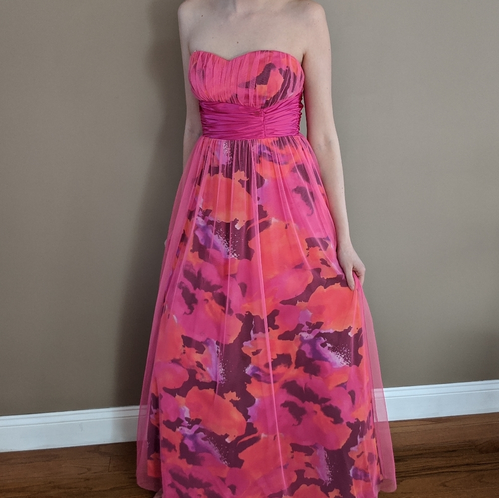 Morgan & Co. Sz 3/4 Prom Dress Pink with floral